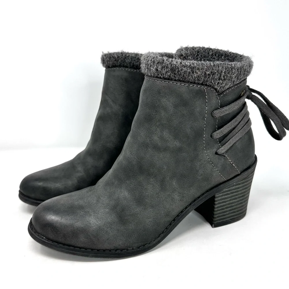 Roxy Dakota Heeled Ankle Booties Dark Gray - Picture 8 of 10